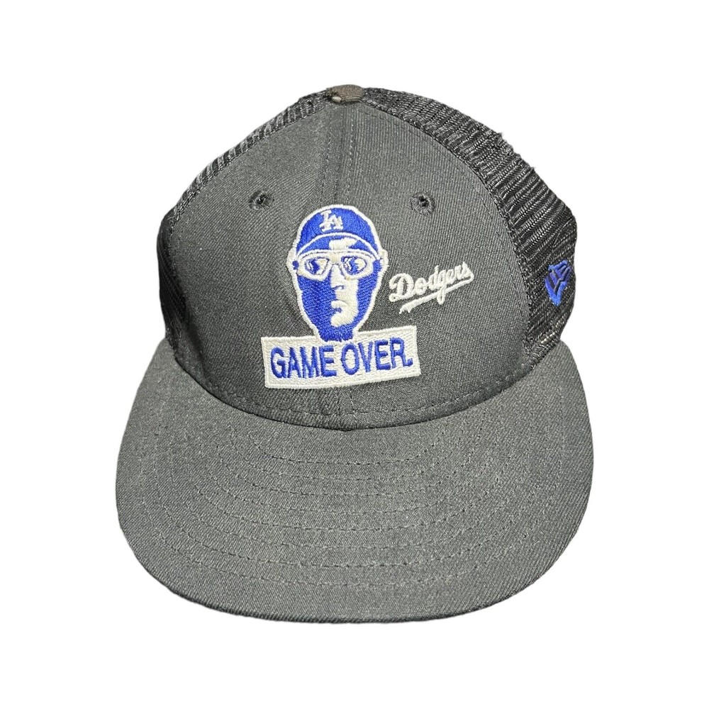 Dodgers Game Over Vintage New Era 59 Fifty Breathable Rare Cap Adult Size 7 3/8